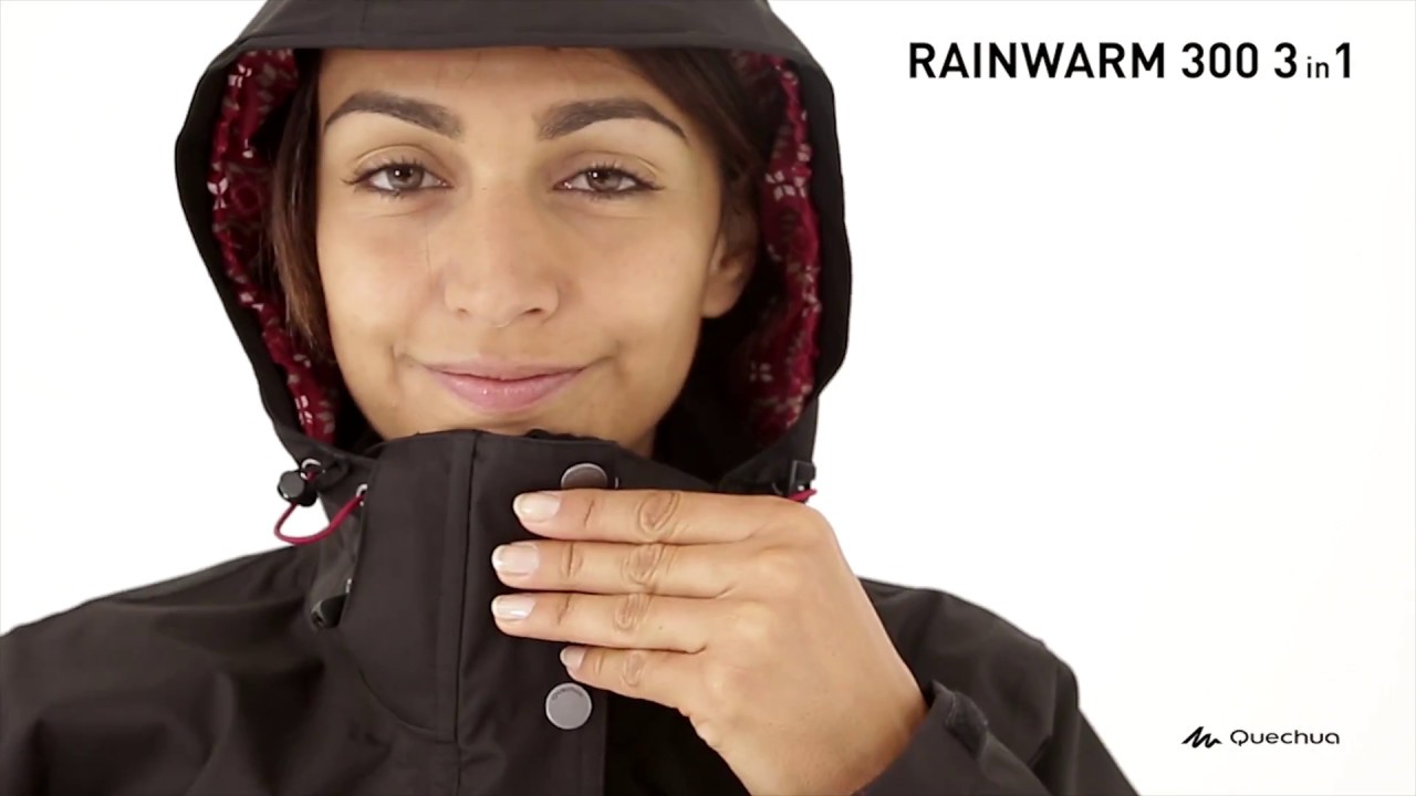 Jaqueta Trilha RainWarm 300 Feminina 3 em 1 - Exclusividade Decathlon
