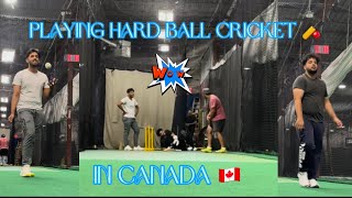 Playing Hard Ball Cricket 🏏 In Canada 🇨🇦 | He Got Hit 😱😱😱 While Batting |