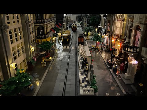 Zugstrecke Stützwand,Beleuchtung Häuser.Folge 46 Lego Klemmbaustein Stadt Baustein