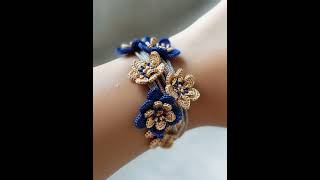 Nice Crochet Bracelets in  Royal Blue  #knitted #crochet #bracelet #crochetjewelry