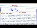 The Fox || D.H Lawrence #ENG-202 #literature #3rdsemester #pu
