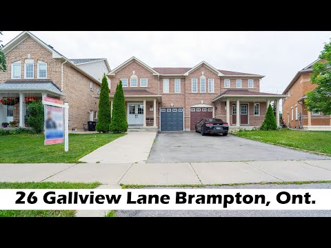 26 Gallview Lane Brampton, Ont. - Semi-Detached Home for Sale
