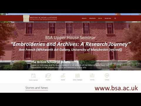 Ann French (Whitworth Art Gallery, University of Manchester [retired]), “Embroideries and Archives: A Research Journey”