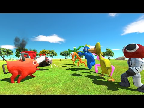 Cho Cho Charles and Pochita vs Rainbow Friends Team - Animal Revolt Battle Simulator