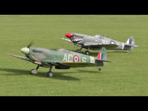 SCALE RC SPITFIRES DUO DISPLAY - BMFA BUCKMINSTER WARBIRDS EVENT - 2019