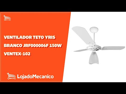 Ventilador Teto Yris Branco e Mogno JRF000005F 180W  - Video