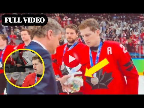 Canada Hockey star becomes furious after recieving soft handed toy after match | Nathan Mackinnon 
