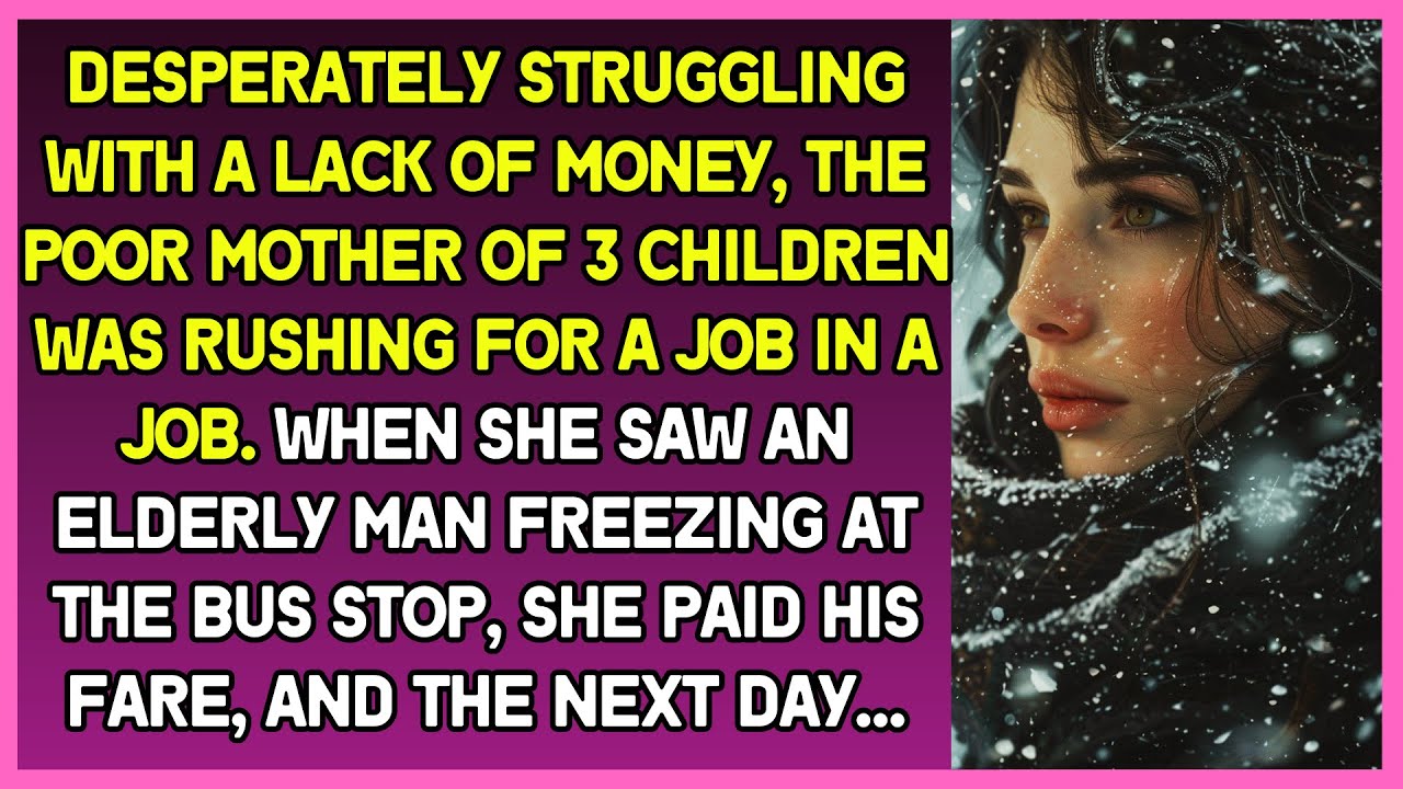 Left alone with 3 kids, woman was in a hurry for job interview. And having paid the fare to old man