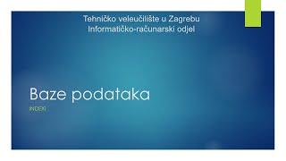 Baze podataka 10 predavanje