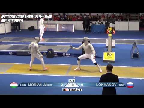 FE M S Individual Juniors Plovdiv BUL World Championships 2017 T32 13 yellow MORVAI HUN vs LOKHANOV