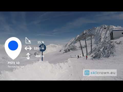 Stubai Gletscher Austria / ski run 10 - Fernauferner, short video 55"