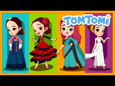 Dresses of the World | Traditional World Clothes | The World Song | TOMTOMI Songs for Kids