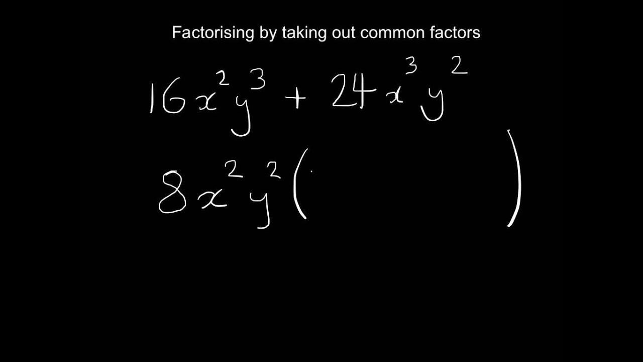 Factorising by taking out common factors