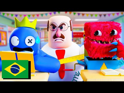 BLUE e BOXY BOO estão na Escola!? Poppy Playtime Vs Rainbow Friends Animação