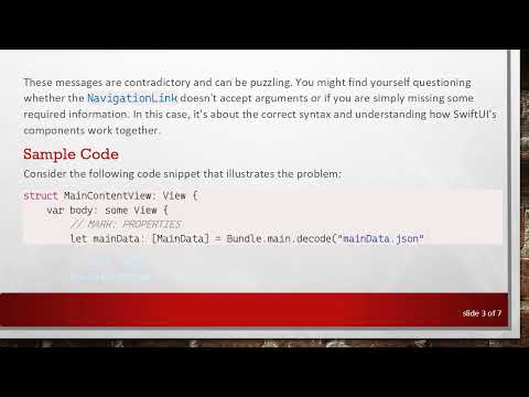 How to Fix NavigationLink in SwiftUI That Won't Accept Arguments