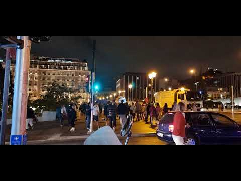 Athens Greece Large Protests on Syntagma Square on 02/10/2021