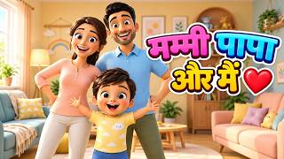मम्मी पापा और मैं ❤️ | Sabse Pyari Team | Hindi Nursery Rhyme for Kids | #family #kidssongs