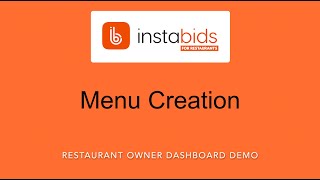 Menu Creation Demo - Restaurant Dashboard | INSTABIDS