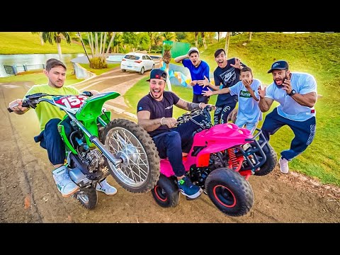 MINI QUADRICICLO vs MINI MOTO DO RENAN - quem leva mais no grau !! 🔥