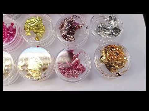 ENFEITE FOLHAS DE OURO COLORIDAS ZEM COM 12 UN