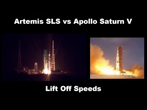 Artemis SLS vs Apollo Saturn V Lift Off to Tower Clear