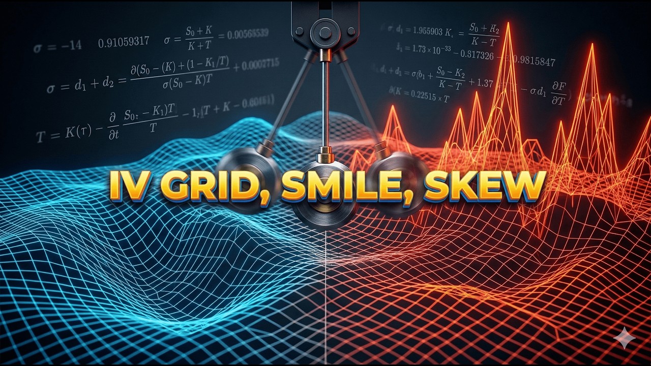 The Implied Volatility Surface: IV grid, smile, skew (with Python 3D Plot)