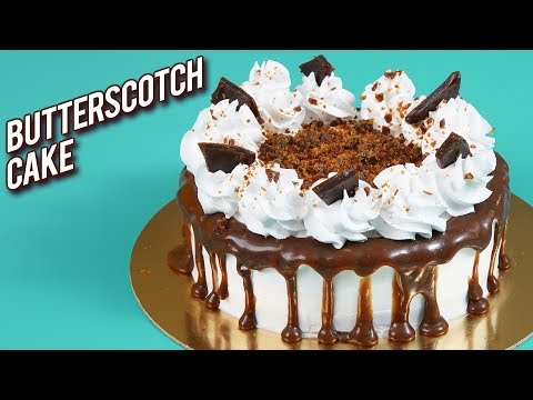 Butterscotch Cake Recipe - How To Make Butterscotch Cake At Home - Egg-less Cake - Bhumika
