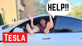 How To Get Out of your TESLA in an EMERGENCY (Front and Rear Door Quick Tip)
