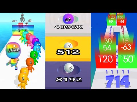 2048 | Ball Run Infinity : Merge Number Run Master vs Man Runner 2048 : Run and Merge #ballgamezone