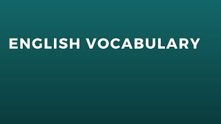 Vocabulary english channel youtube