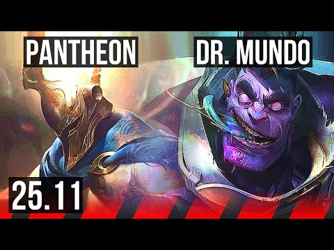 PANTHEON vs DR. MUNDO (TOP) | 88k DMG, 6 solo kills, 24/4/16, Godlike | EUW Grandmaster | 25.11