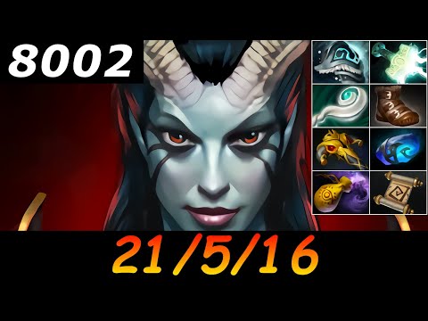 Dota 2 Queen of Pain 8002 MMR 21/5/16 (Kills/Deaths/Assists) Ranked Full Gameplay