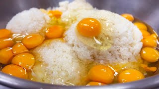 この時点だけでも美味しそう～！🤤（00:04:33 - 00:09:55） - 玉子チャーハン　fried rice with eggs