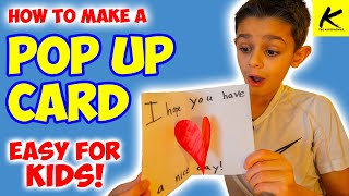 How to MAKE a POP UP CARD!! - (Easy for Kids!)