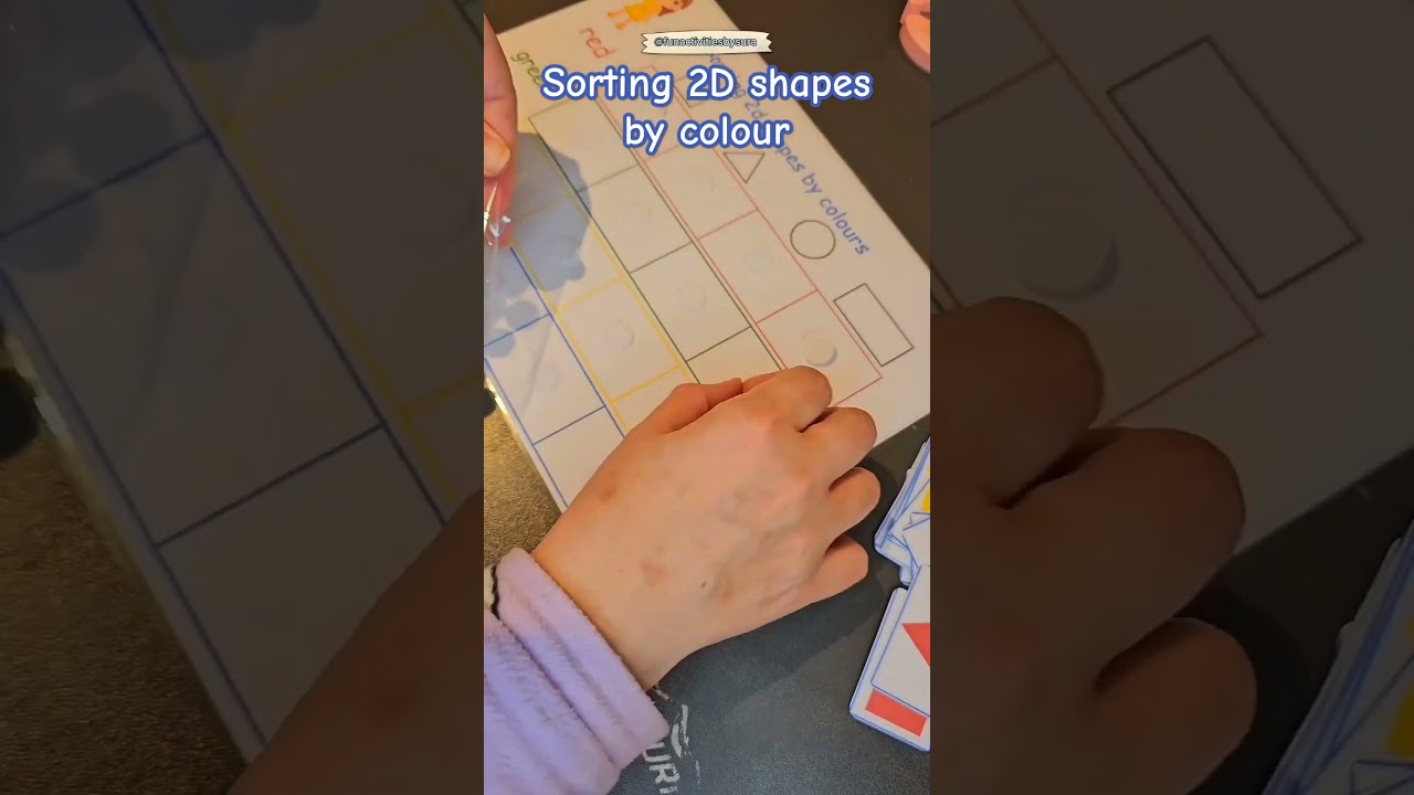 Sorting 2D shapes by colour #activityideas #busybook #eyfs #fypシ #toddlers #matchingactivity #maths
