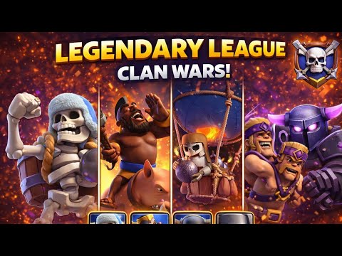 Legendary League Clan Wars Gameplay | 4 War Decks Explained