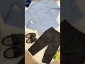 Conjunto Social Camisa Azul e Calça Preto em Algodão