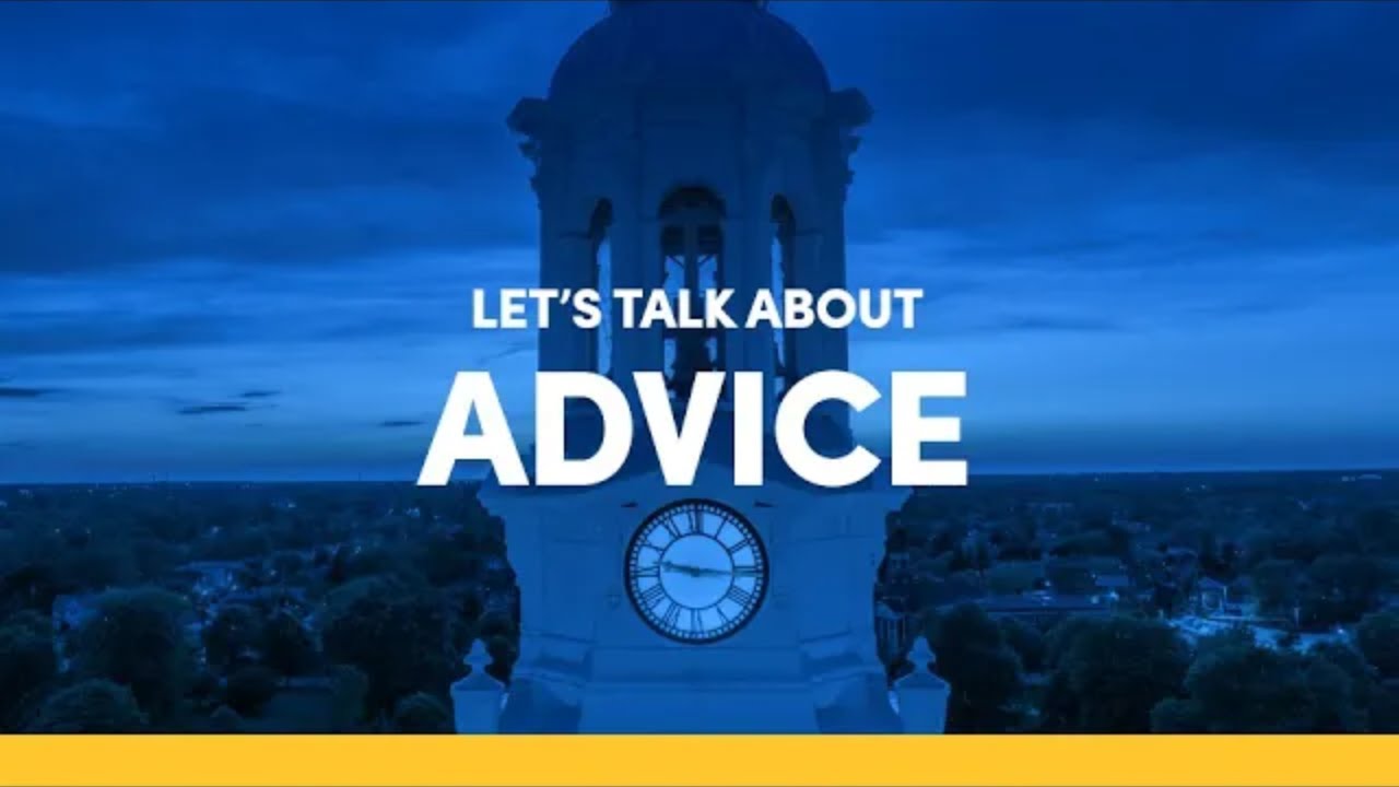 Video talks about students sharing advice.