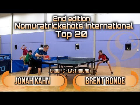 Top 20 Group C Jonah Kahn vs Brent Ronde - Nomuratrickshots international #tabletennis