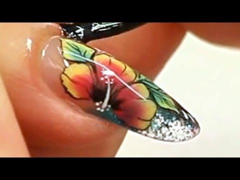 颜色小费指甲与一杆指甲艺术教程