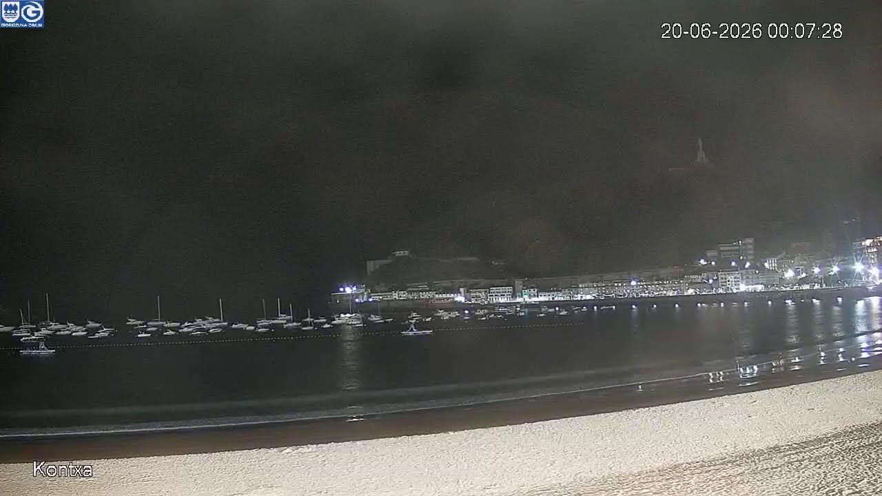 Live webcam view of La Concha Bay, San Sebastián