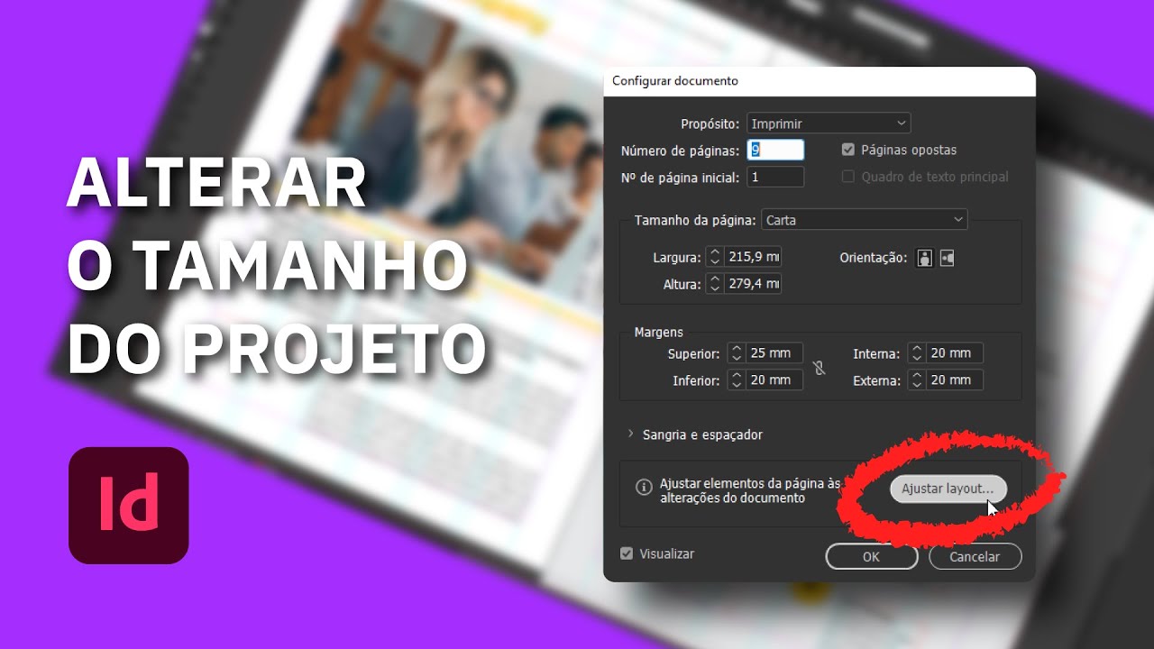 Como mudar o tamanho de um documento pronto no InDesign
