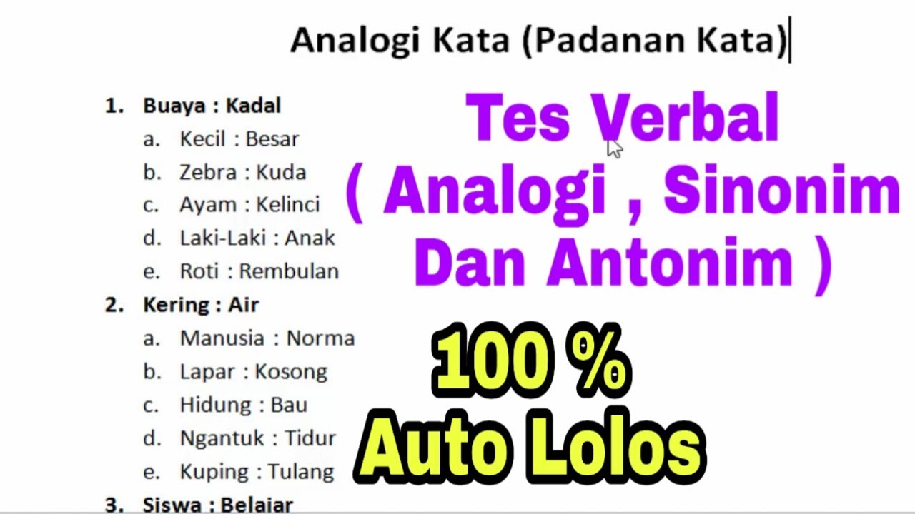Verbal Ability Test (Analogies, Synonyms, Antonyms)