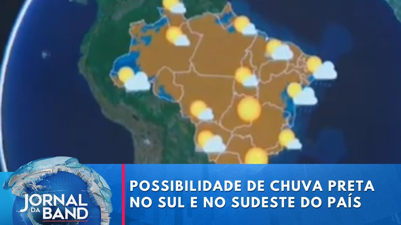 Previsão do tempo: possibilidade de chuva preta no sul e no sudeste do país