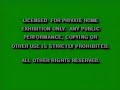 Licensed For Private Home Exhibition Only VHS