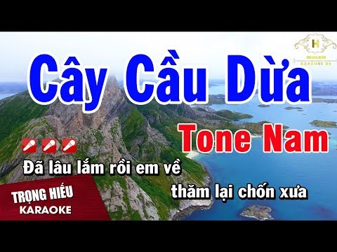 Karaoke Cây Cầu Dừa Tone Nam Nhạc Sống | Trọng Hiếu