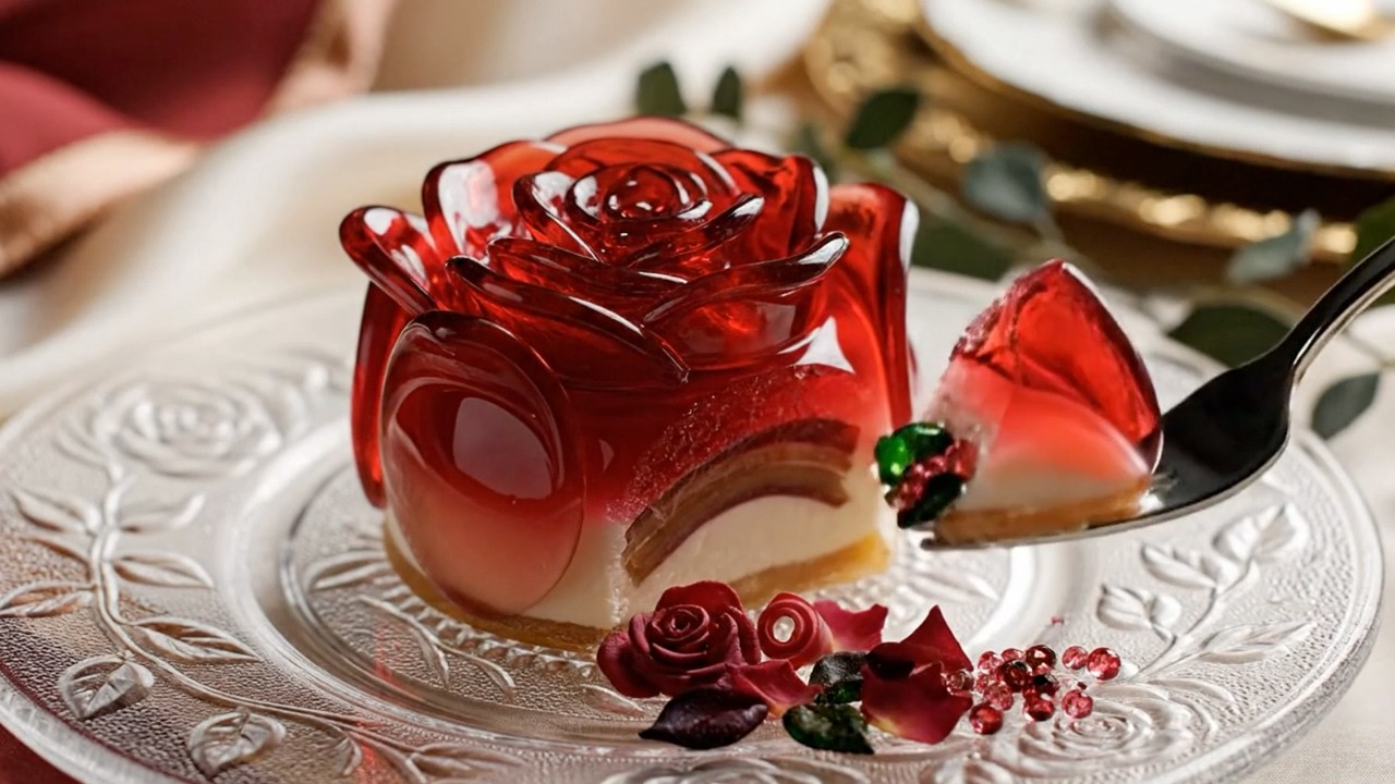 【ASMR】誕生花のガラスケーキをカットするASMR🌸 Birth Flower Glass Cake Cutting