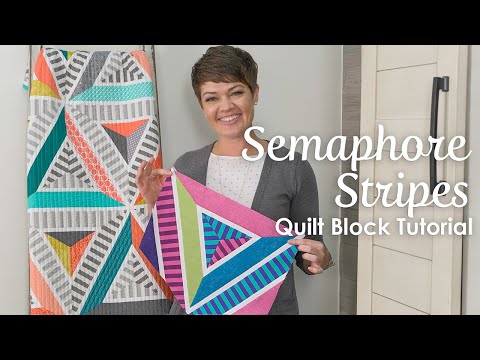 Semaphore Stripes Quilt Block Tutorial - Creative Grids 60 Degree Diamond Ruler | Fat Quarter Shop