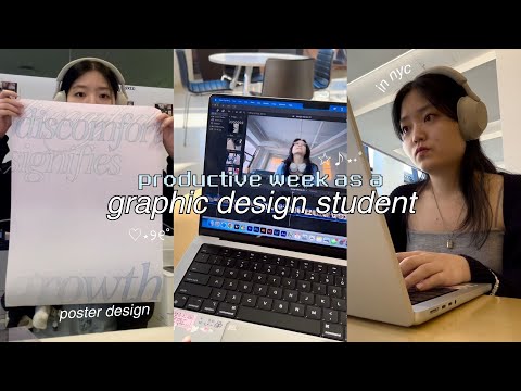 eine Woche in der Kunstschule 🎧💗 Grafikdesign-Student, produktive Tage und Sonnenuntergänge