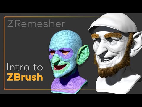 Intro to ZBrush 045 - Use ZRemesher to auto retopologize your meshes for nice, even geometry!!